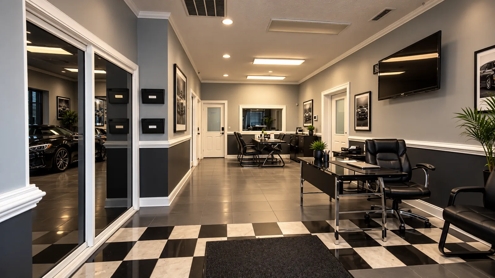 National Motors showroom interior